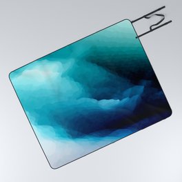“Inner Calm” Turquoise Modern Contemporary Abstract Picnic Blanket