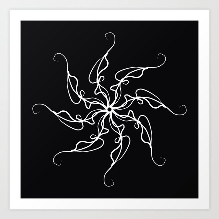Medusa of the Deep Seaweed snowflake  Art Print