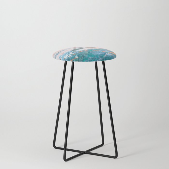 rocky sunset impressionism painted realistic scene Counter Stool