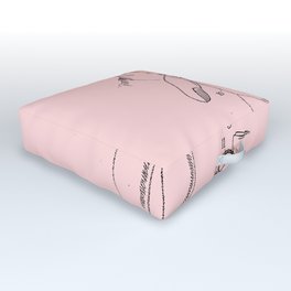 Teddy Bear Patent Pink Nursery Outdoor Floor Cushion