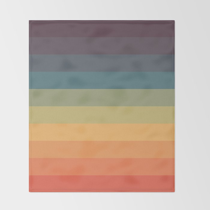 Colorful Retro Striped Rainbow Throw Blanket By Alphaomega Society6