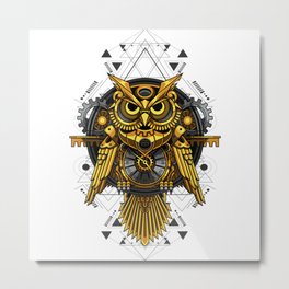 Mechanical Steampunk Owl Metal Print | Owlart, Steampunk, Steampunkanimal, Graphicdesign, Mechanical, Mechanicalowl, Steampunkowl, Animal, Owldrawing, Bird 