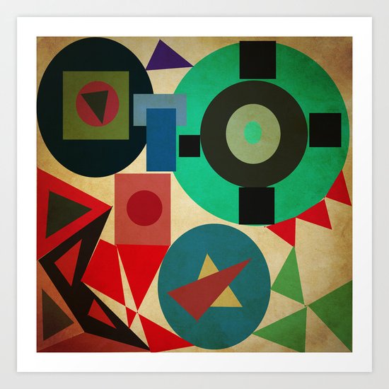 geometric mess Art Print