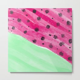 Abstract Watermelon Neon Pink Neo Mint Black Watercolor Metal Print | Abstractwatercolor, Geometric, Mintgreen, Eclectic, Watermelon, Artistic, Modernabstract, Watercolor, Abstractpattern, Neongreen 