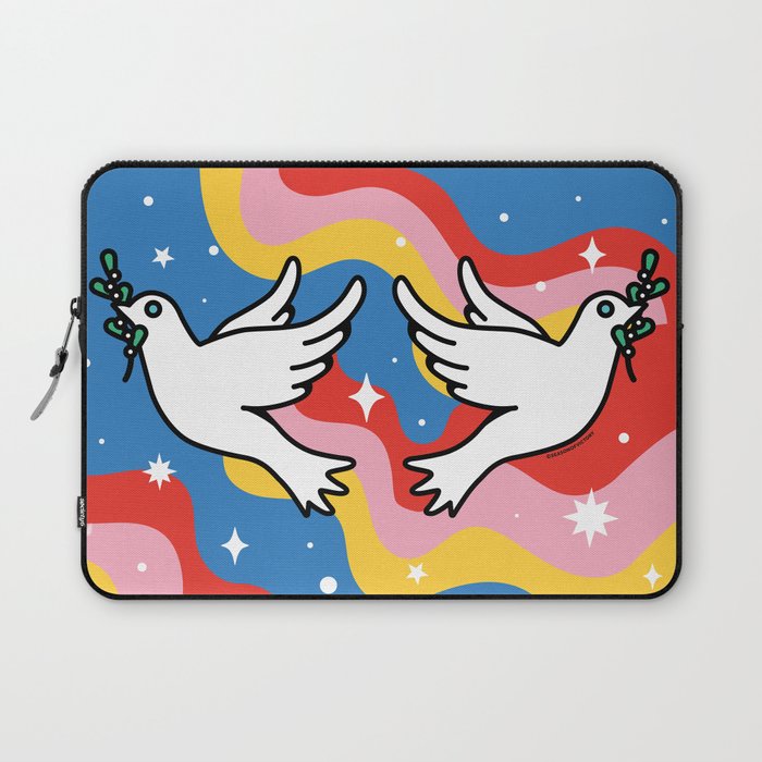 Peace Doves Laptop Sleeve | Graphic-design, Digital, Peace, 60s, 70s, Doves, Love, Rainbow, Hippie, Vsco