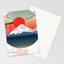 Sunset at Fuji Mountain Stationery Card