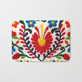 Red Mexican Flower Bath Mat