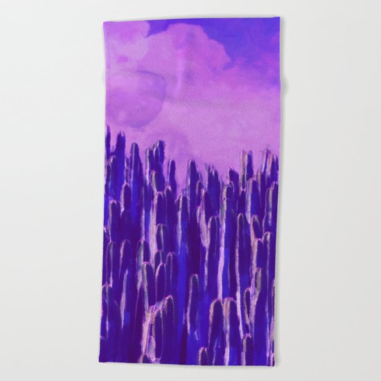Cacti landscape Beach Towel