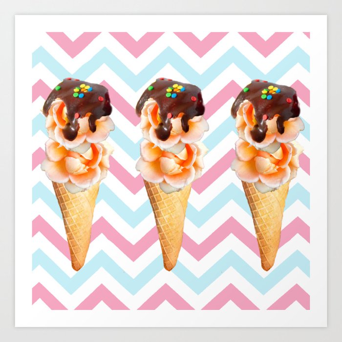 Creamsicle Cones Art Print