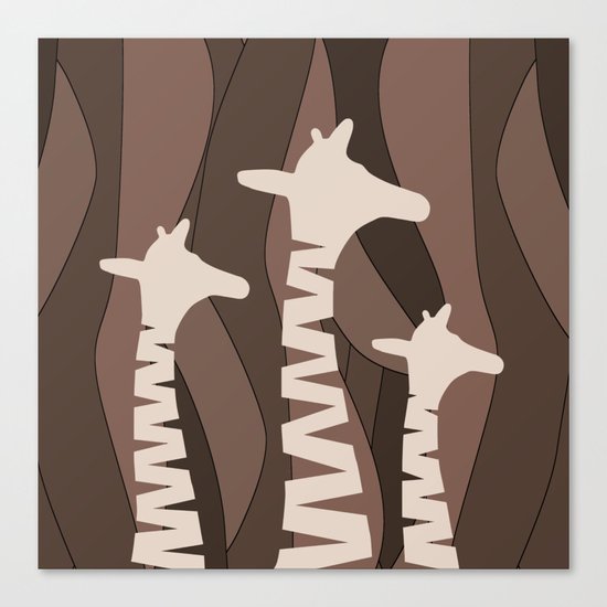 Abstract Giraffe Family Canvas Print