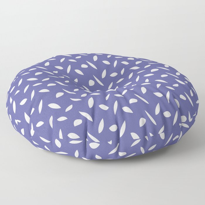 Tiny Petals & Leaves - Very Peri Pantone Colour Of The Year Floor Pillow