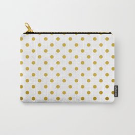 Gradient Gold Polka Dots Pattern on White Carry-All Pouch