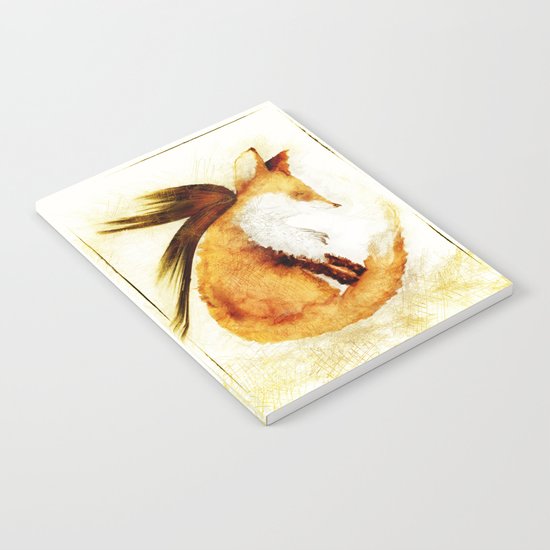 Winged Fox Sleeping Notebook