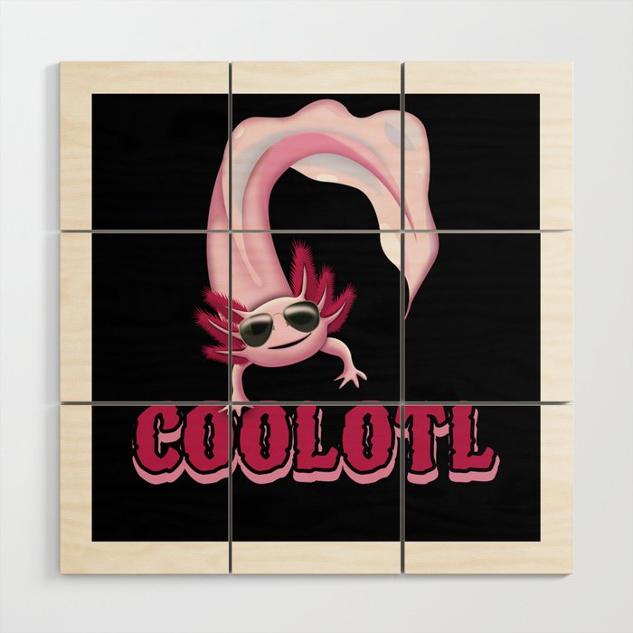 Cool Coolotl Fish Cartoon Cute Kawaii Axolotl Wood Wall Art