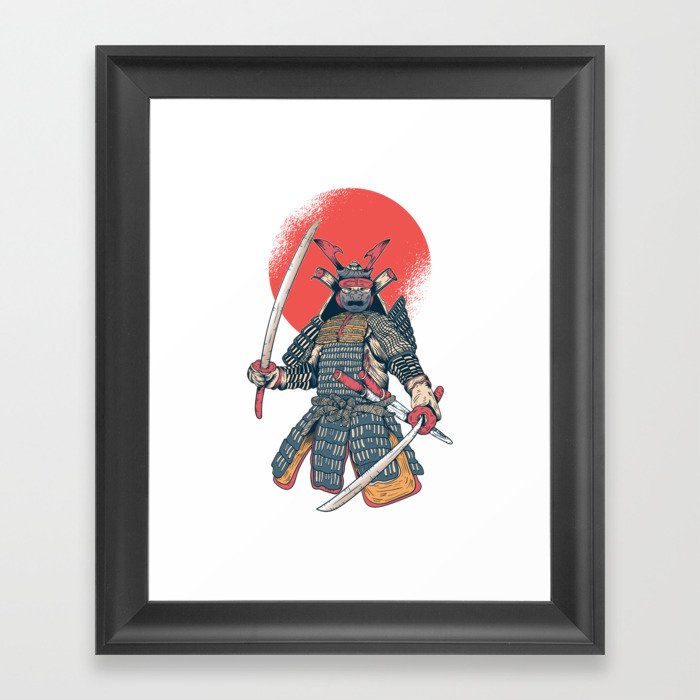 Samurai Vintage Framed Art Print