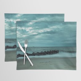 Blue Morning at Rehoboth Abstract Coastal Landscape Photograph Placemat