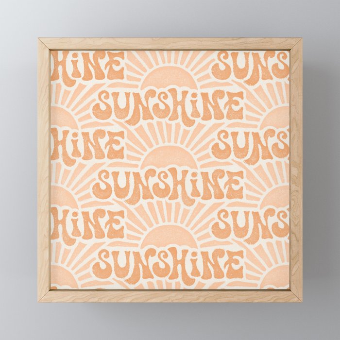 Sunshine - peach and copper  Framed Mini Art Print