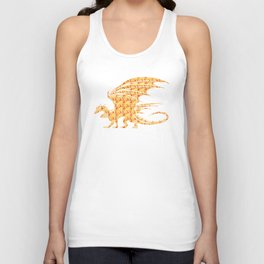 Dragon Silhouette Filled with Fiery Flames with Fiery Flames Unisex Tank Top