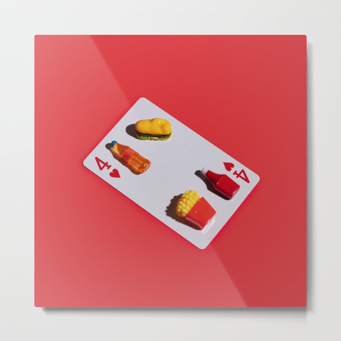 Foodie Playing Card Metal Print