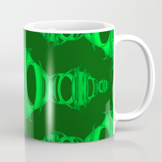 Dividers 03 Acid Green over Dark Green Mug