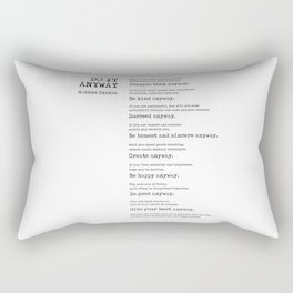 Do It Anyway - Mother Teresa Poem - Literature - Typewriter Print 1 Rectangular Pillow