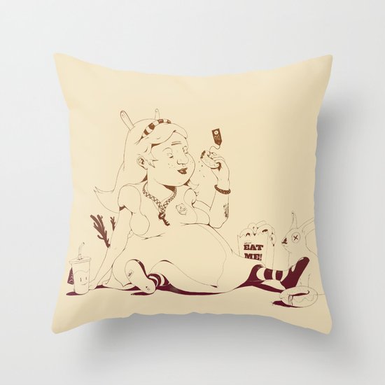 Alice stuck in the wonderland ! Throw Pillow