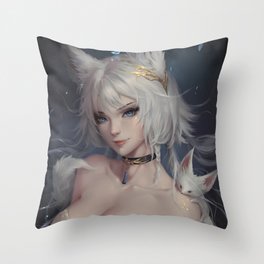 SNOW FOX Throw Pillow