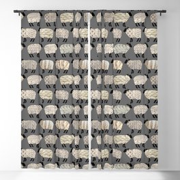 Wee Wooly Sheep in Aran Sweaters  Blackout Curtain