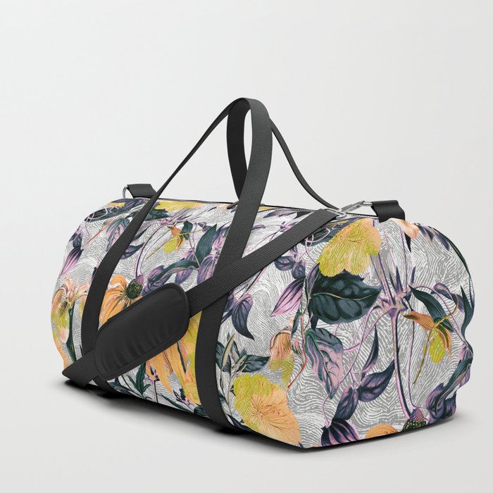 Abstract pattern of yellow blooms Duffle Bag by mmartabc | Society6