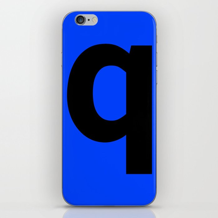 letter Q (Black & Blue) iPhone Skin