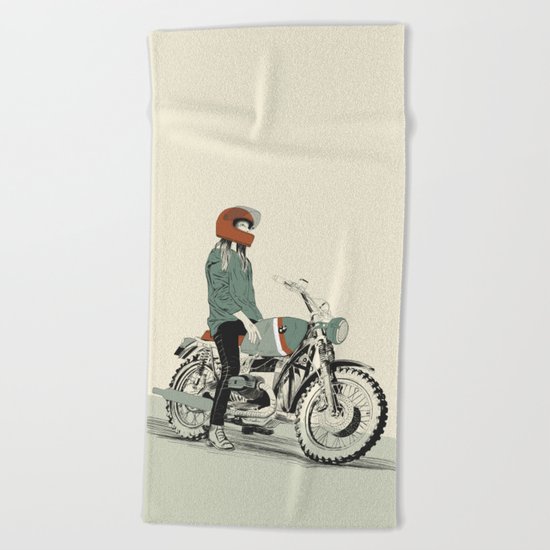 The Woman Rider Beach Towel