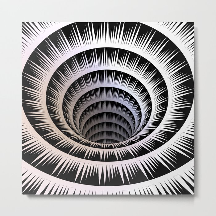 Jagged Vortex Op Art Metal Print