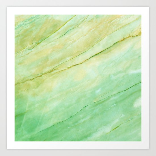Light green marble Art Print