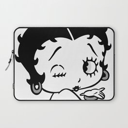 Betty Boop Tease Kiss (Black & White) Laptop Sleeve