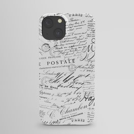 Black And White Vintage Lettering iPhone Case