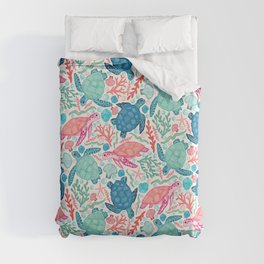 Paradise Beach Turtles Duvet Cover