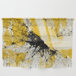 Buenos Aires, Argentina Map Collage, Yellow Wall Hanging