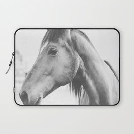 bw horse, equestrian, black and white horse, thoroughbred Laptop Sleeve