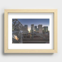 Barcode at sunset in Oslo, Norway. Recessed Framed Print