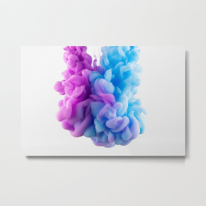 Abstract Ombre Colors in Water Metal Print