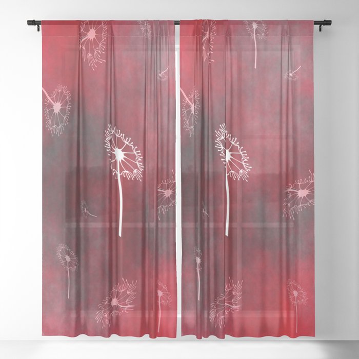 Dancing dandelions Sheer Curtain