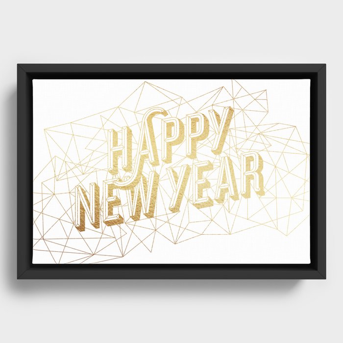 Happy New Year – White Framed Canvas