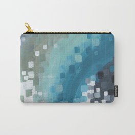 Poseidon Carry-All Pouch | Gray, Acrylic, Sage, Abstract, Painting, Ocean, Sea, Water, Blue, Peacockblue 