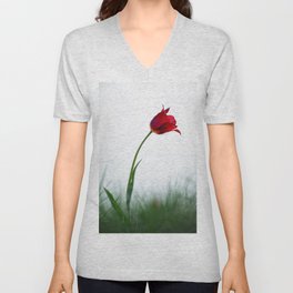wild red tulip V Neck T Shirt