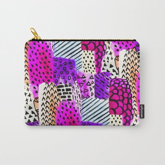 Modern pink watercolor abstract geometric hand painted pattern Carry-All Pouch