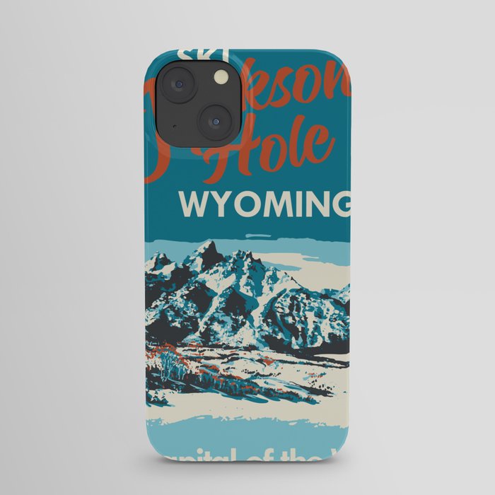 Ski Jackson Hole Wyoming Vintage Ski Poster iPhone Case