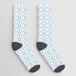 Pale Blue Ornamental Arabic Pattern Socks