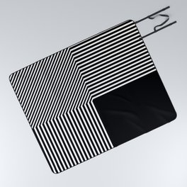 Geometric abstraction, black and white Picnic Blanket