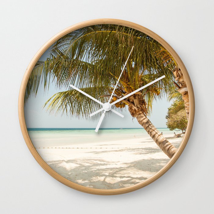 Palm Tree Paradise III Wall Clock