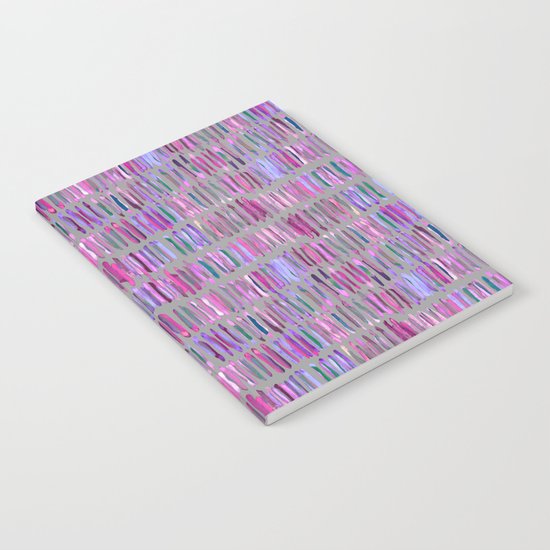 Messy Watercolor Stripes in Pink and Purple Notebook